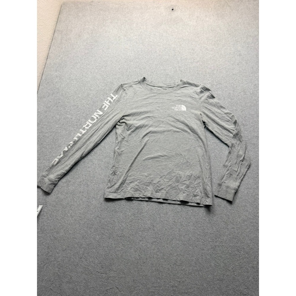 The North Face Womens Gray Long Sleeve Graphic Logo T-Shirt Size XS